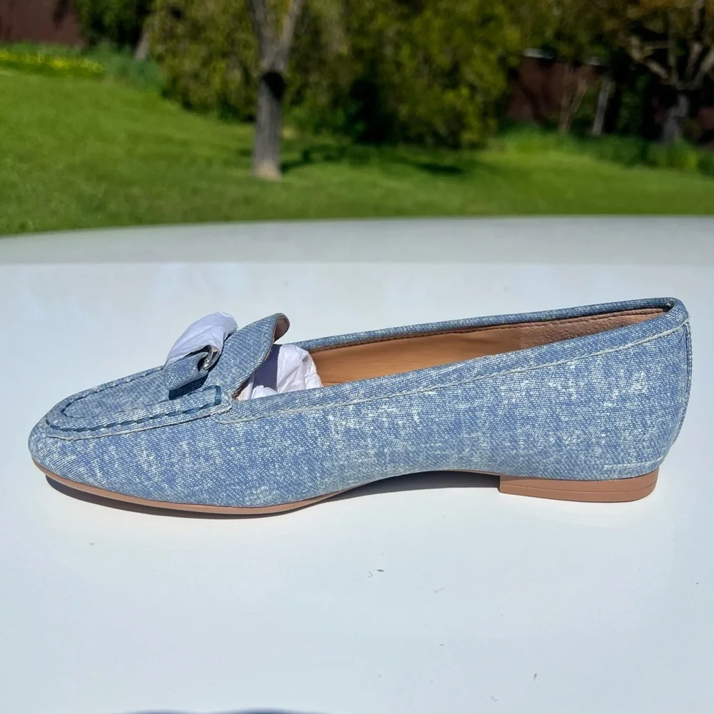 Naturalizer Layla Light Blue Suede Slip-On Loafers